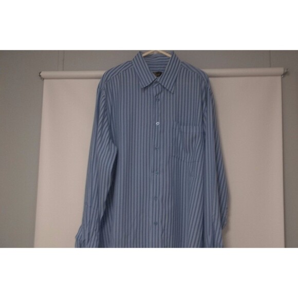 Bugatchi Uomo Size Large Blue Striped Men's Shirt - Picture 1 of 3